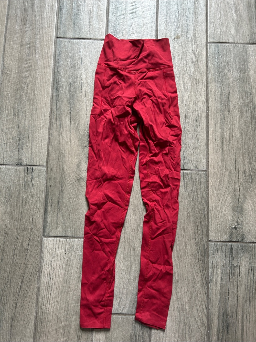 High-Waist Red Women's Leggings